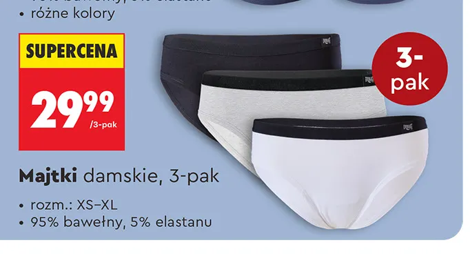 Majtki damskie Everlast 3-pak promocja w Biedronka