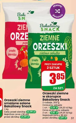 Orzeszki ziemne w skorupce papryka Bakaliowy Snack promocja w Dino