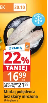 Mintaj polędwica bez skóry mrożona promocja w Leclerc