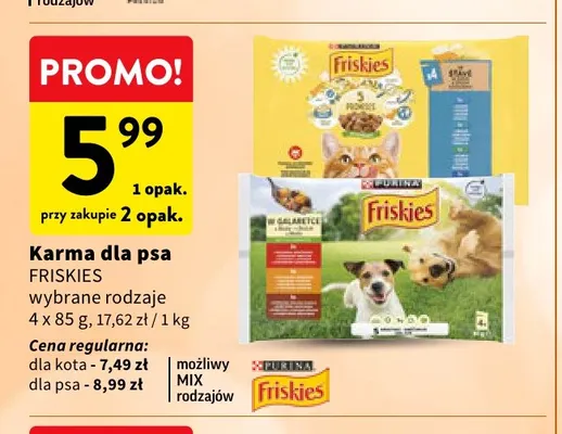 Karma dla kota Friskies 4-pak 85 g promocja w Intermarche