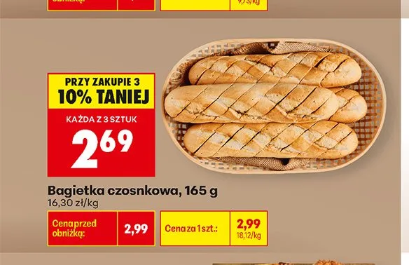 Bagietka czosnkowa promocja w Biedronka