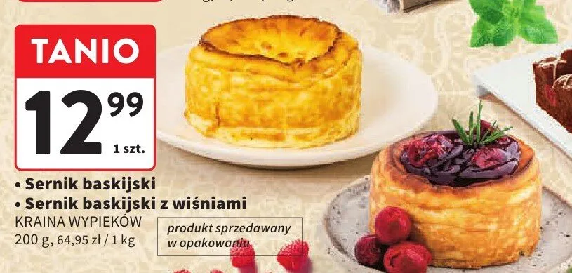 Sernik baskijski Kraina Wypieków promocja w Intermarche
