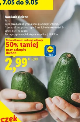 Awokado zielone promocja w Lidl