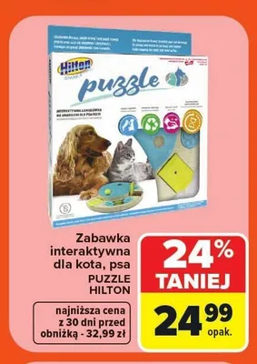 Zabawka interaktywna dla psa i kota Puzzle Hilton promocja w Carrefour