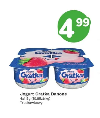 Jogurt Gratka Danone Truskawkowy promocja w Limonka