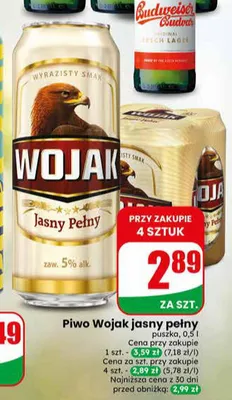Piwo Wojak jasny pełny promocja w Dino