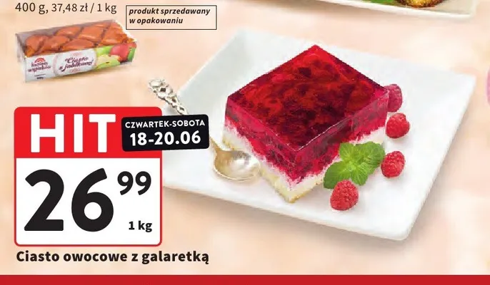 Ciasto owocowe z galaretką promocja w Intermarche