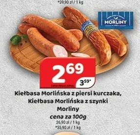 Kiełbasa Morlińska z piersi kurczaka Morliny promocja w Delfin