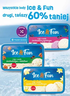 Lody Ice & Fun śmietankowo-jagodowy promocja w Dino