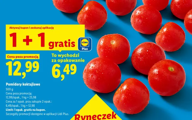 Pomidory koktajlowe Ryneczek Lidla promocja w Lidl