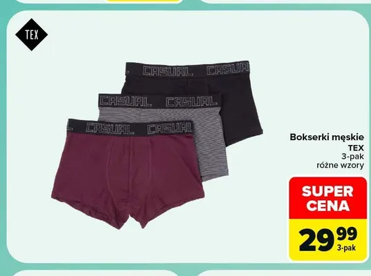 Bokserki męskie TEX 3-pak promocja w Carrefour