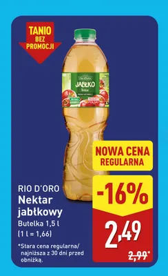 Nektar jabłkowy Rio D'Oro promocja w Aldi