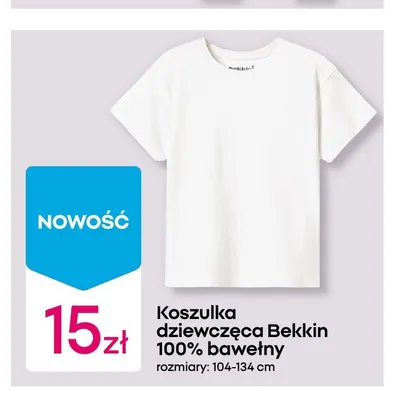 Koszulka dziewczęca Bekkin 100% bawełny promocja w Pepco