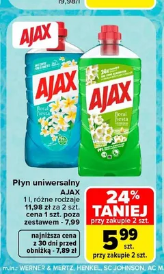 Płyn uniwersalny Ajax promocja w Carrefour