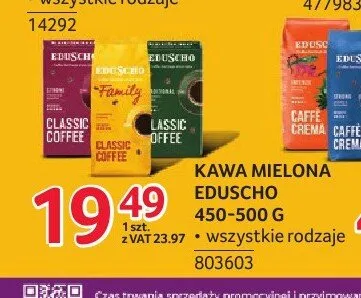 Kawa mielona Eduscho promocja w Selgros