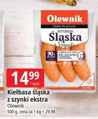 Kiełbasa śląska z szynki ekstra Olewnik promocja w Leclerc
