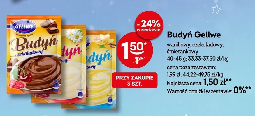 Budyń waniliowy, czekoladowy, śmietankowy promocja w Żabka