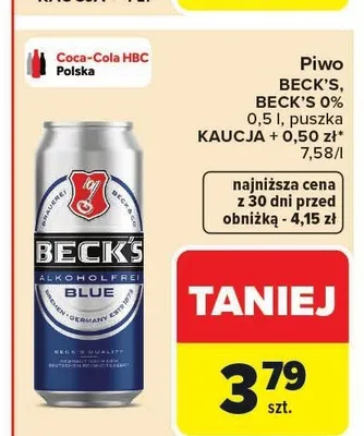 Piwo Beck's 500ml promocja w Carrefour