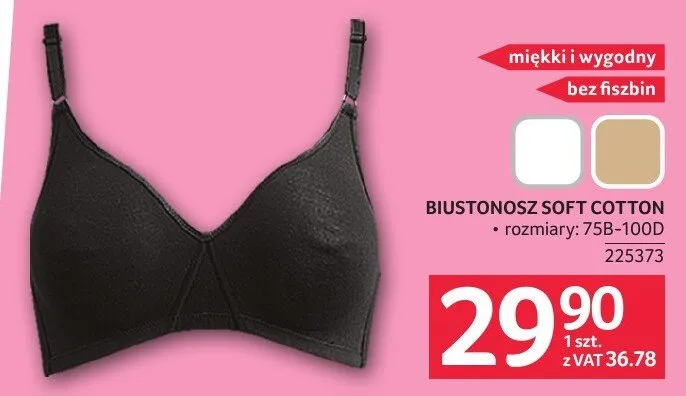 Biustonosz Soft Cotton rozmiar 75B-100D promocja w Selgros