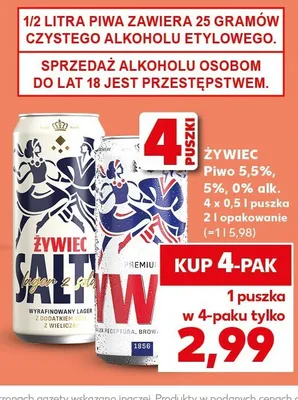 Piwo Żywiec 5,5% promocja w Kaufland