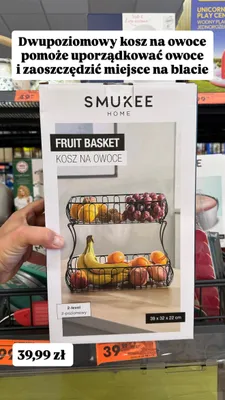 Dwupoziomowy kosz na owoce Smukee Home promocja w Biedronka