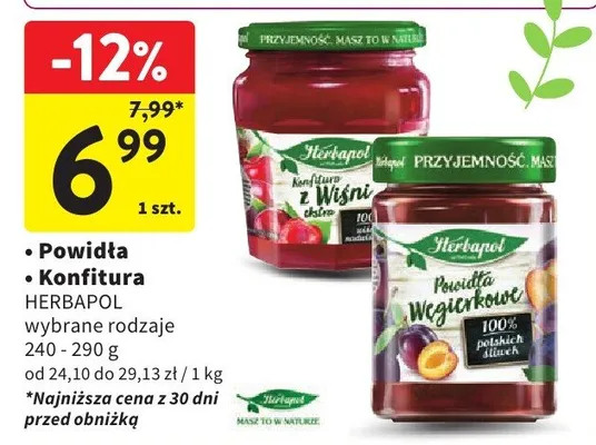 Powidła / Konfitura wybrane rodzaje promocja w Intermarche