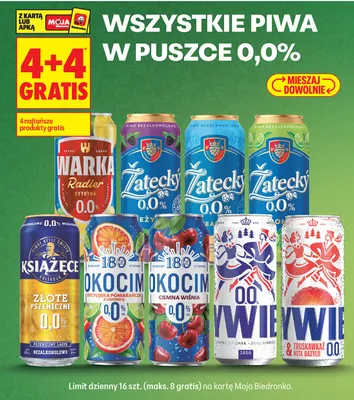 Piwo bezalkoholowe Warka Radler Cytryna 0,0% promocja w Biedronka