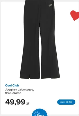 Jegginsy dziewczęce Cool Club flare czarne promocja w Smyk