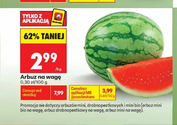 Arbuz na wagę promocja w Biedronka