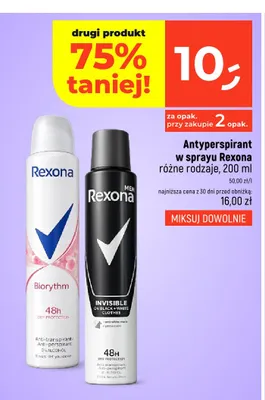 Antyperspirant w sprayu Rexona Biorythm promocja w Dealz