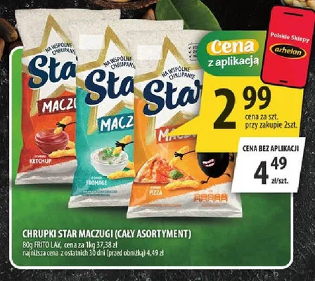Chrupki Star Maczugi Pizza promocja w Arhelan