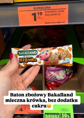 Baton mleczna krówka, bez dodatku cukru promocja w Biedronka