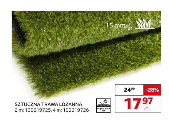 Sztuczna trawa Lozanna 15 mm promocja w Komfort