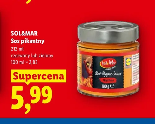 Sos pikantny zielony Sol&Mar promocja w Lidl