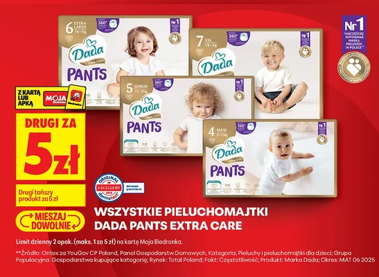 Pieluchomajtki Pants Extra Care wszystkie rozmiary promocja w Biedronka