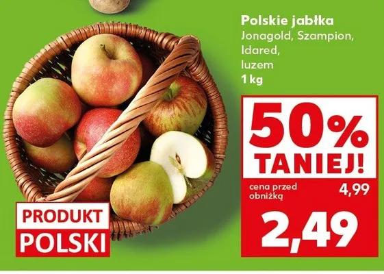 Jabłka polskie Jonagold, Szampion, Idared, Iuzem promocja w Kaufland