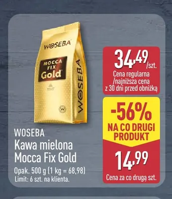 Kawa mielona Mocca Fix Gold Woseba promocja w Aldi