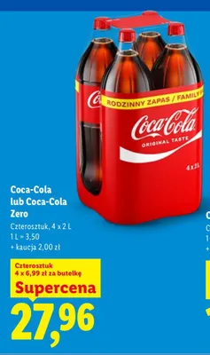 Napój gazowany Coca-Cola 4-pak promocja w Lidl