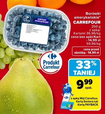 Borówki amerykańskie Carrefour promocja w Carrefour
