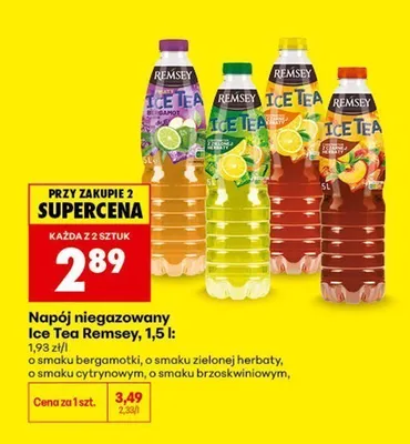 Napój niegazowany Ice Tea Remsey o smaku brzoskwiniowym promocja w Biedronka
