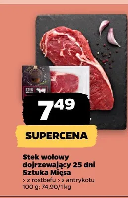 Stek wołowy dojrzewający 25 dni z rozbefu promocja w Netto