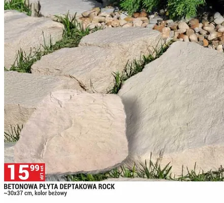 Betonowa płyta deptakowa Rock ~30x37cm kolor beżowy promocja w Merkury Market