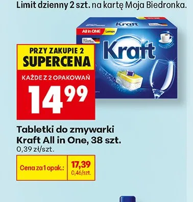Tabletki do zmywarki Kraft All in One promocja w Biedronka