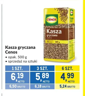 Kasza gryczana Cenos promocja w Makro