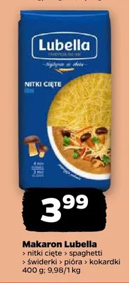 Makaron nitki cięte Lubella promocja w Netto