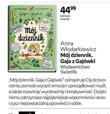 Książka Mój dziennik. Gaja z Gajówki oprawa twarda Wydawnictwo Świetlik promocja w Empik