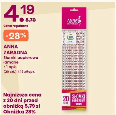 Słomki papierowe anna zaradna promocja w Frisco