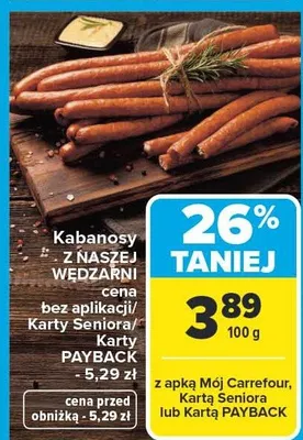 Kabanosy z naszej wędźarni promocja w Carrefour