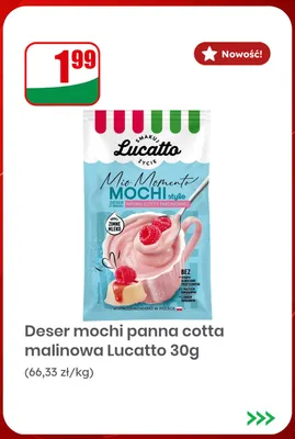 Deser mochi panna cotta malinowa Lucatto promocja w Dino