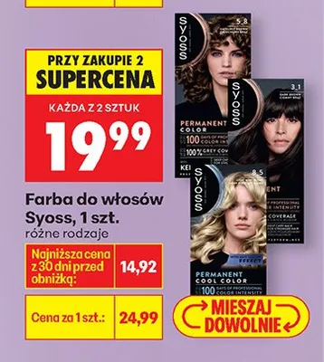 Farba do włosów różne rodzaje promocja w Biedronka